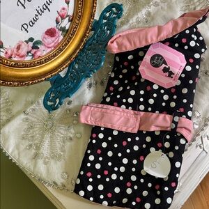 Black and Pink Polka Dot Dog Rain Coat